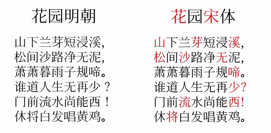 免费字体下载！一款秀气雅致的中文字体—飞花宋体