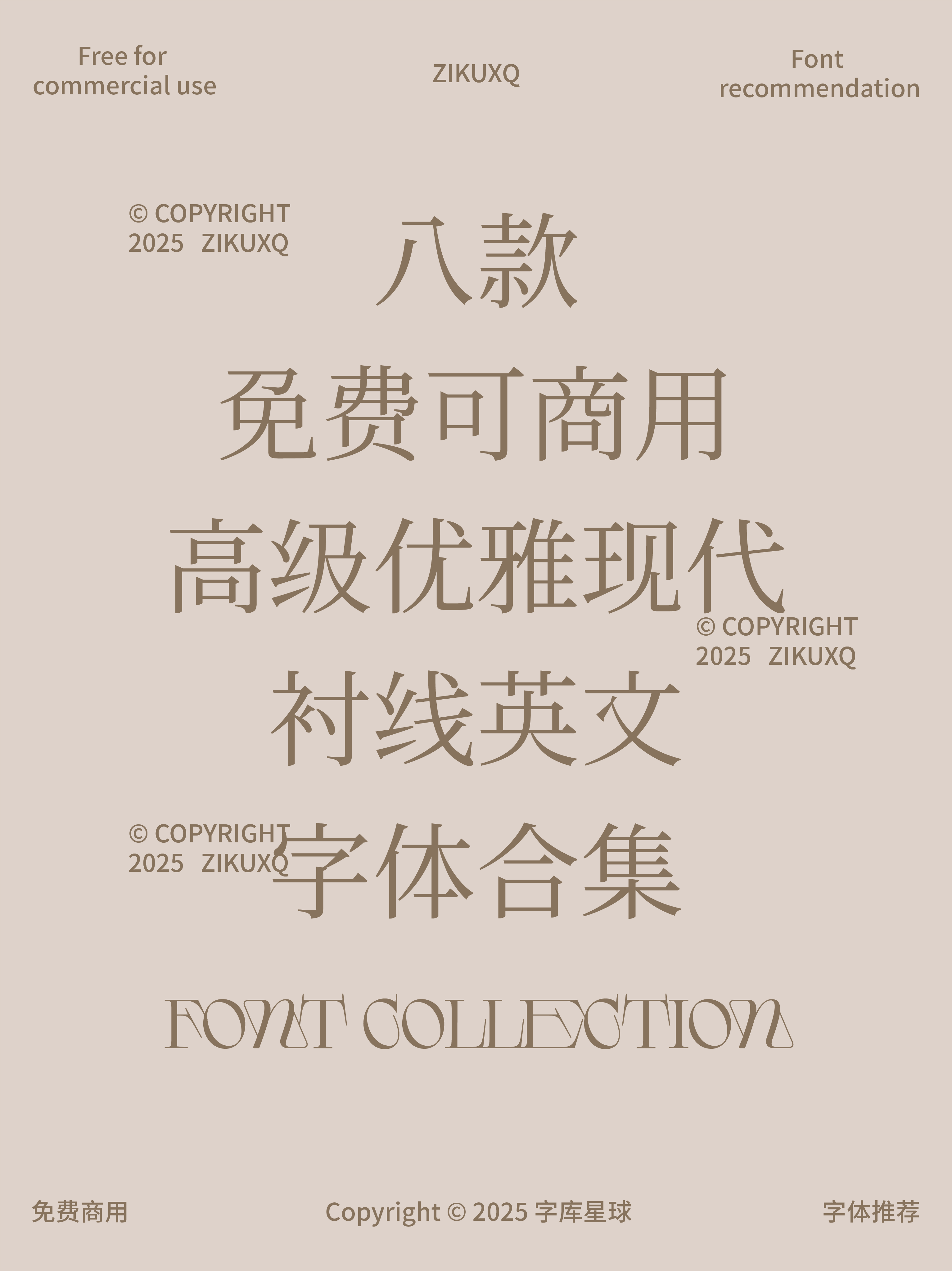 高级优雅现代衬线英文